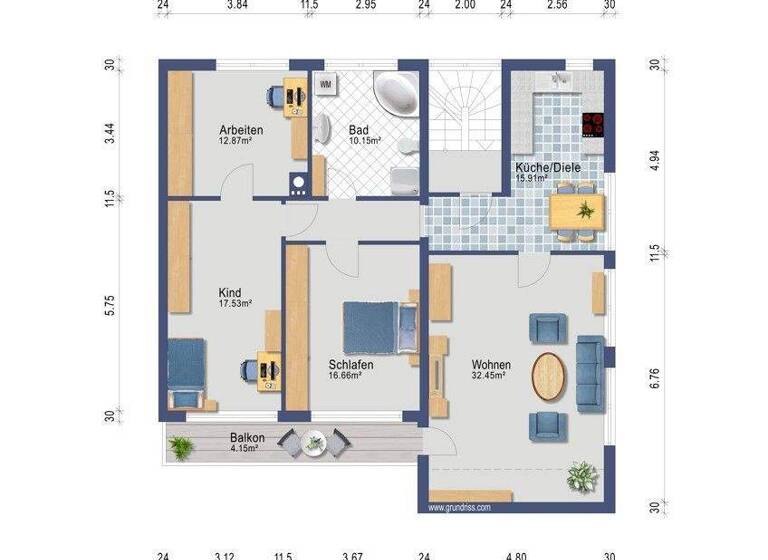 Wohnung zum Kauf 485.000 € 4 Zimmer 110,4 m² 1. Geschoss Stadtmitte Neu-Ulm 89231