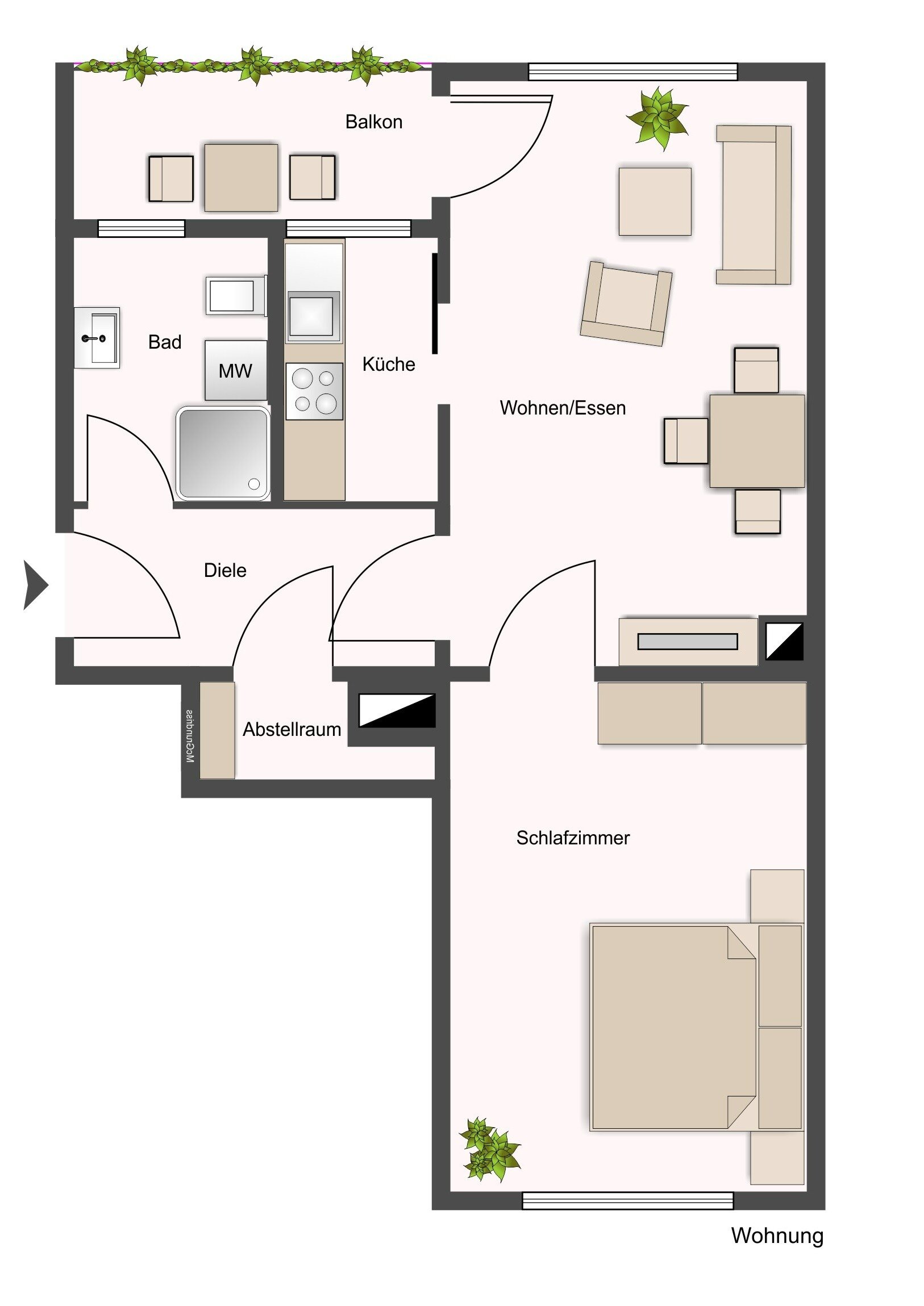 Wohnung zum Kauf 106.000 € 2 Zimmer 38,7 m²<br/>Wohnfläche 3.<br/>Geschoss Stötteritz Leipzig 04299