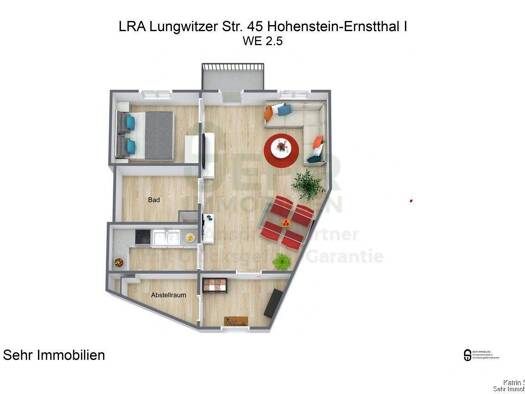 Wohnung zur Miete 441 € 2 Zimmer 55,2 m² 2. Geschoss frei ab sofort Lungwitzer Str. 45 Hohenstein-Ernstthal 09337