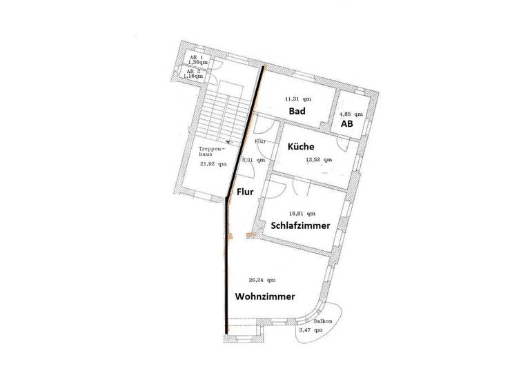 Wohnung zur Miete 460 € 2 Zimmer 92 m² 1. Geschoss frei ab sofort Kasernenstraße 1 Westend Plauen 08523