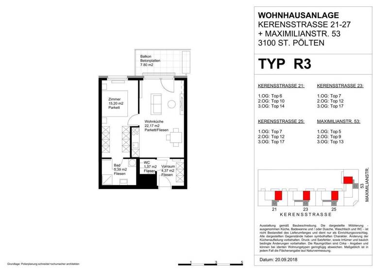 Wohnung zur Miete 559 € 2 Zimmer 53,2 m² 3. Geschoss Teufelhof St. Pölten 3100