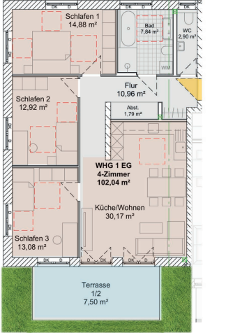 Wohnung zum Kauf provisionsfrei 759.000 € 4 Zimmer 102 m²<br/>Wohnfläche EG<br/>Geschoss ab sofort<br/>Verfügbarkeit Pistlgasse 6-8 Weilheim Weilheim in Oberbayern 82362