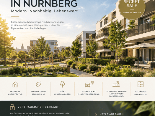 Terrassenwohnung zum Kauf provisionsfrei 2 Zimmer 70 m² Rangierbahnhof Nürnberg 90461