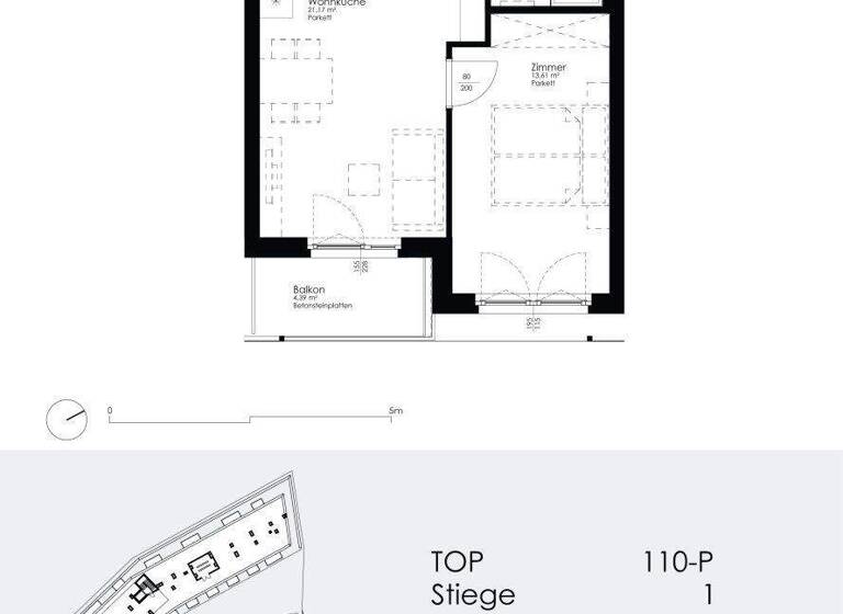 Wohnung zur Miete 688 € 2 Zimmer 44,4 m² 7. Geschoss frei ab 01.05.2026 Kaisermühlenstraße 8 Wien 1220