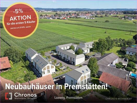 Reihenmittelhaus zum Kauf - Erstbezug provisionsfrei 400.900 € 4 Zimmer 102 m² 27 m² Grundstück Premstätten 8141