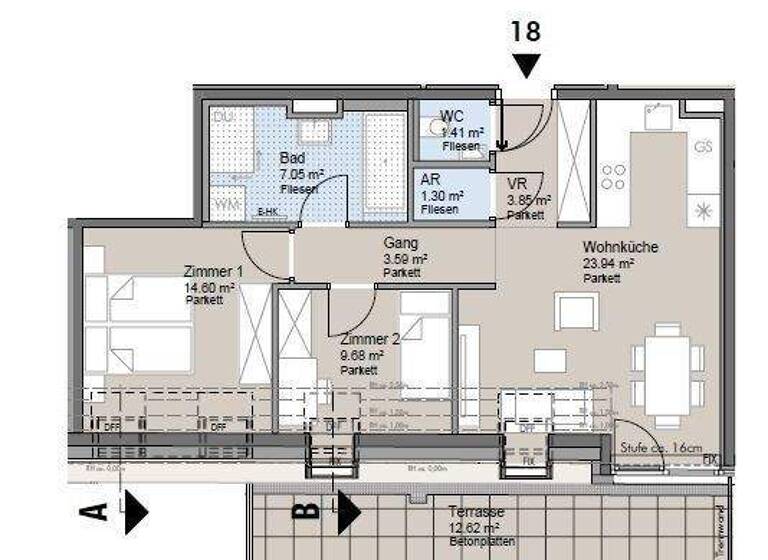 Wohnung zum Kauf - Erstbezug provisionsfrei 559.700 € 3 Zimmer 65,4 m² 1. Geschoss frei ab 30.04.2026 Wien,Hietzing 1130