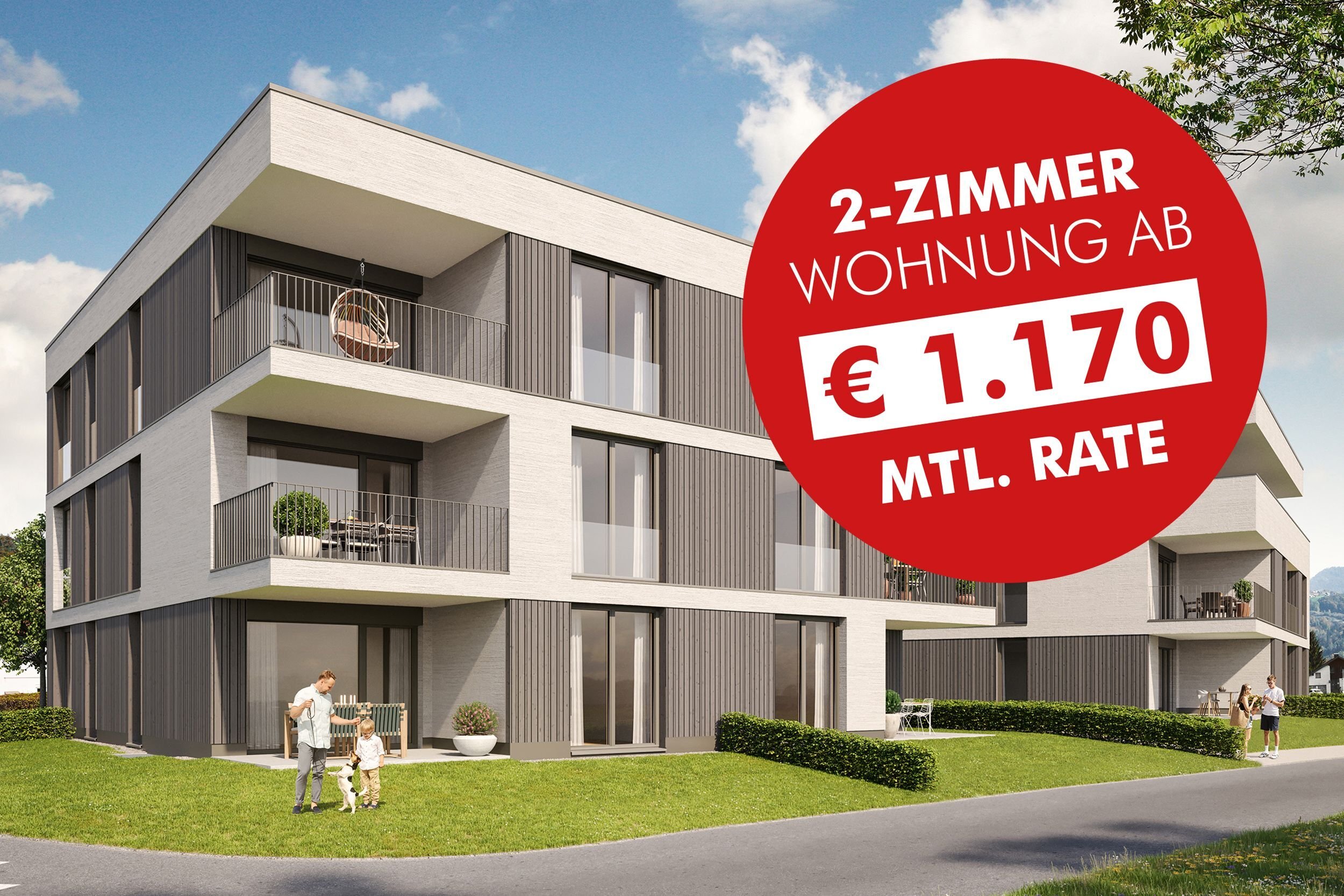 Wohnung zum Kauf provisionsfrei 434.900 € 2 Zimmer 59,4 m²<br/>Wohnfläche EG<br/>Geschoss Im Riesacker 10+12 Klaus 6833