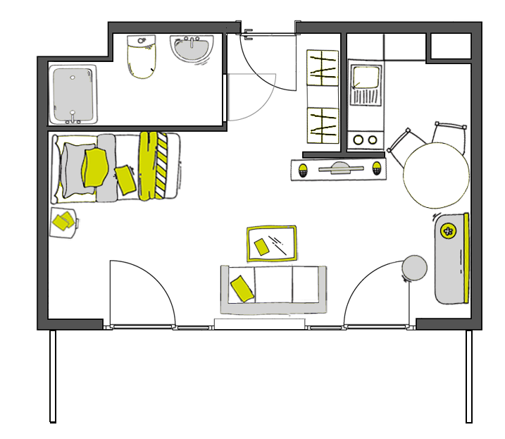 Studio zur Miete 725 € 1 Zimmer 36 m²<br/>Wohnfläche 6.<br/>Geschoss ab sofort<br/>Verfügbarkeit Jägerstraße 25 Westviertel Essen 45127