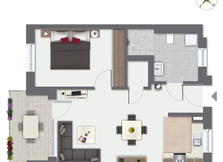 Wohnung zum Kauf 278.000 € 2 Zimmer 59 m² EG Rottweil Rottweil / Altstadt 78628