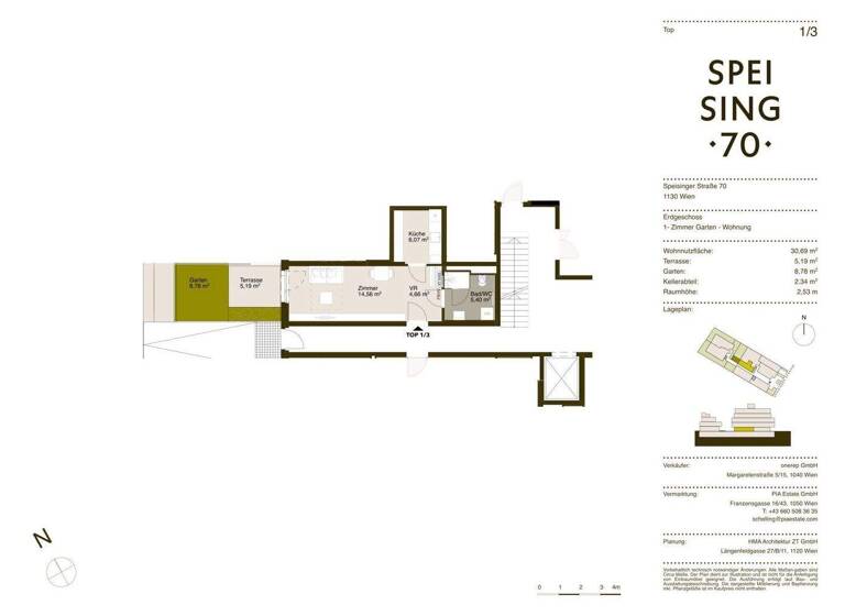 Studio zum Kauf - Erstbezug 250.000 € 1 Zimmer 30,7 m² EG frei ab 01.06.2026 Speisinger Straße Wien 1130
