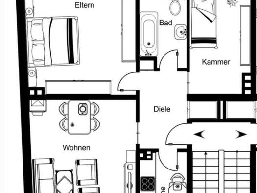 Wohnung zur Miete 640 € 3 Zimmer 64 m² 3. Geschoss frei ab 01.06.2026 Meißelstr. 23 Nordviertel Essen 45141