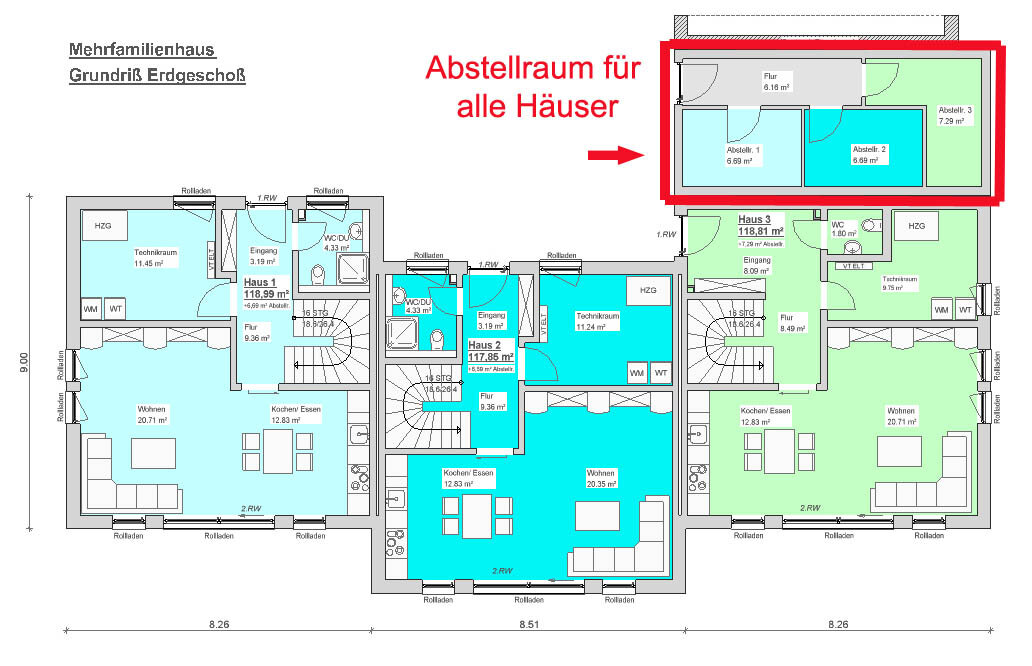 Reihenmittelhaus zur Miete 1.560 € 4 Zimmer 129,9 m²<br/>Wohnfläche 108 m²<br/>Grundstück Friedersdorf Muldestausee 06749