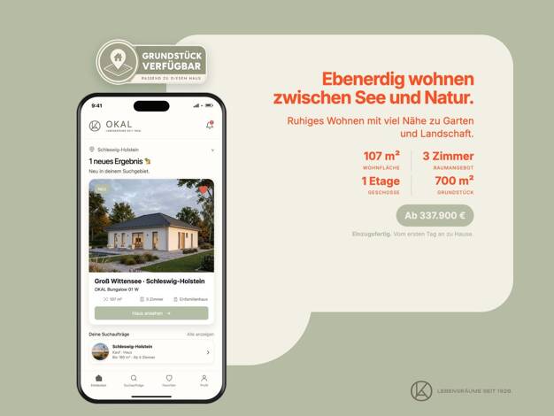 Bungalow zum Kauf 337.900 € 3 Zimmer 106 m² 700 m² Grundstück Groß Wittensee 24361