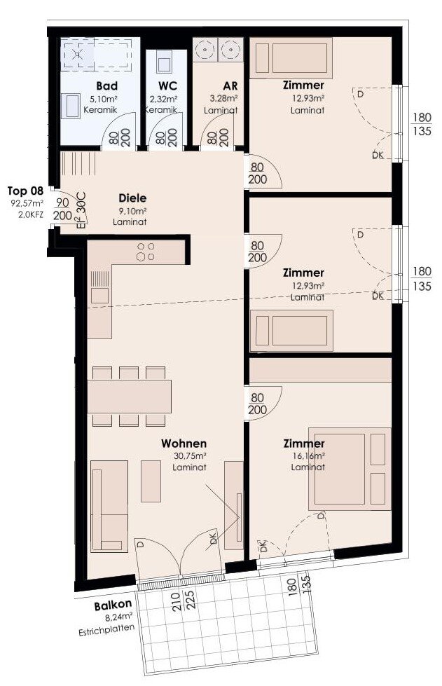 Wohnung zum Kauf 500.598 € 4 Zimmer 92,6 m²<br/>Wohnfläche Trins 6152