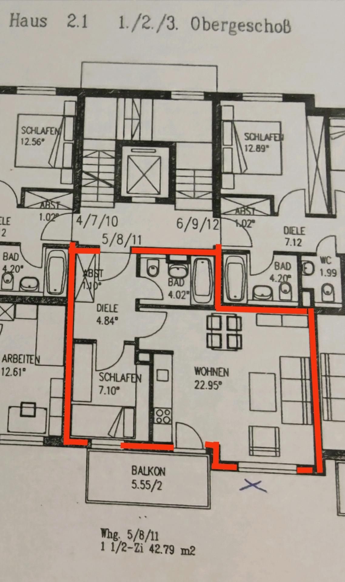 Wohnung zum Kauf 249.000 € 1,5 Zimmer 42 m²<br/>Wohnfläche 3.<br/>Geschoss Olching Olching 82140