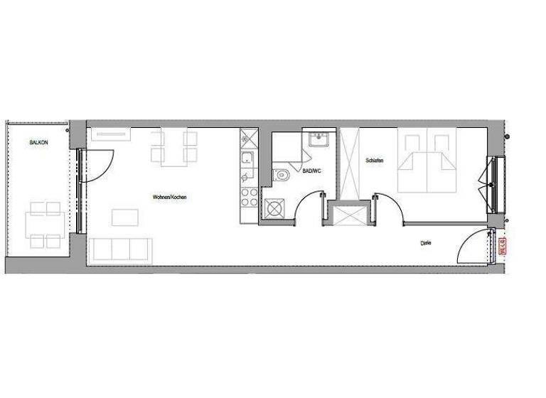 Wohnung zur Miete 1.143 € 2 Zimmer 54,4 m² 4. Geschoss frei ab sofort Schweinau Nürnberg 90439
