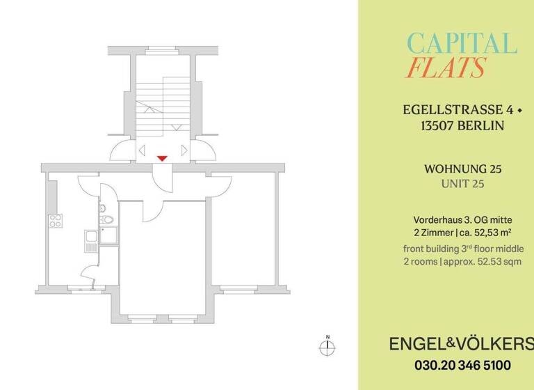 Wohnung zum Kauf provisionsfrei 205.000 € 2 Zimmer 52,5 m² 3. Geschoss Egellsstr. 4 Tegel Berlin 13507
