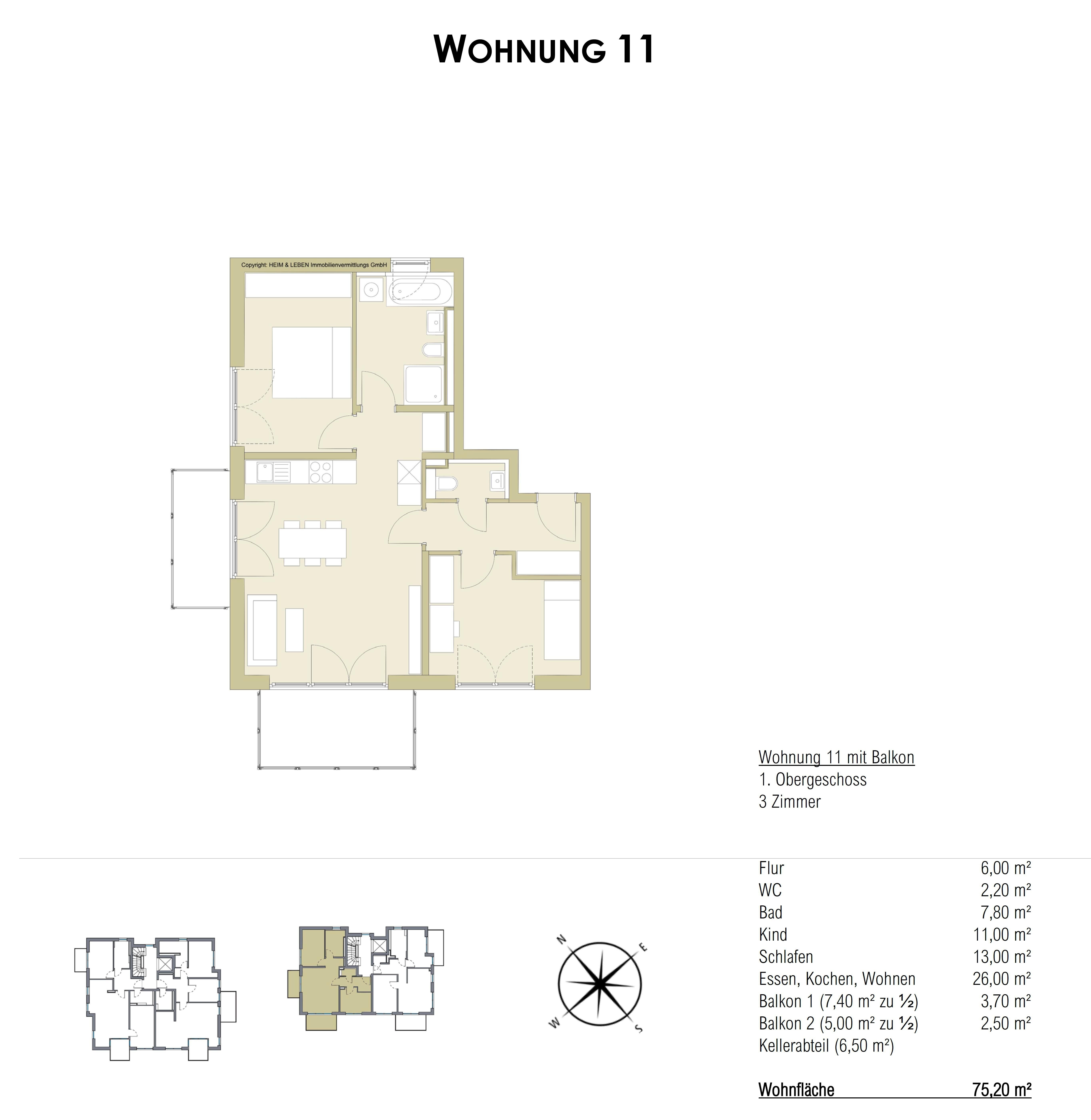 Wohnung zum Kauf provisionsfrei 760.000 € 3 Zimmer 75,2 m²<br/>Wohnfläche 1.<br/>Geschoss Friedenspromenade 10 Waldtrudering München 81827