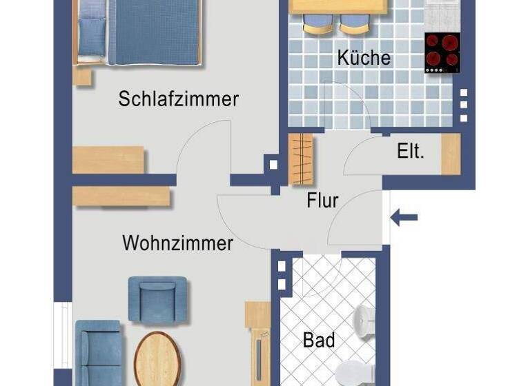 Wohnung zum Kauf provisionsfrei 117.000 € 2 Zimmer 50,2 m² 1. Geschoss Beim Ohlenhof 33 Gröpelingen Bremen 28237