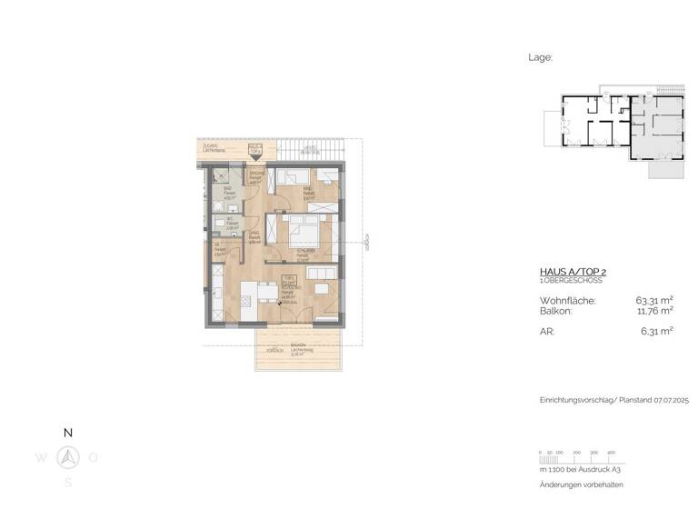 Wohnung zum Kauf 299.900 € 3 Zimmer 63,3 m² 1. Geschoss Regau 4844