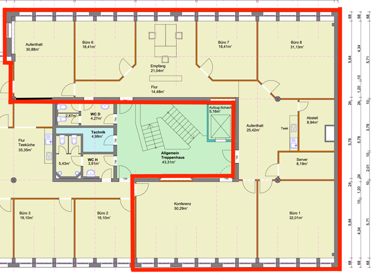 Büro zur Miete provisionsfrei 2.973 € 263,6 m² Bürofläche Line-Eid-Straße 1 Industriegebiet Konstanz 78467