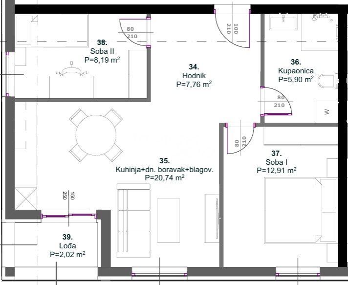 Wohnung zum Kauf 212.000 € 3 Zimmer 61 m²<br/>Wohnfläche 1.<br/>Geschoss Medulin 52203