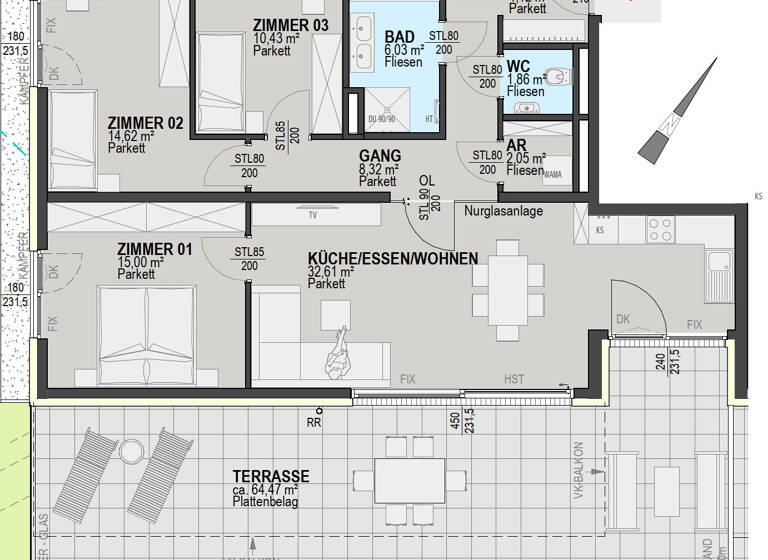 Wohnung zum Kauf - Erstbezug 799.500 € 4 Zimmer 95 m² EG Waltendorf Graz 8010