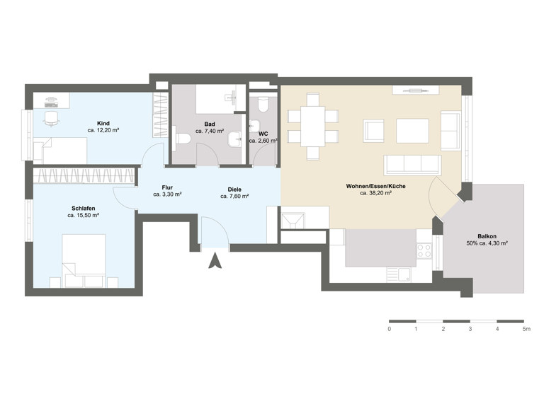 Wohnung zum Kauf 599.900 € 3 Zimmer 91 m² 2. Geschoss Liederbach Liederbach am Taunus 65835