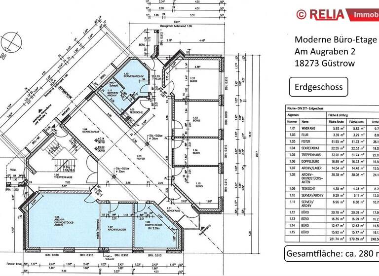 Bürofläche zur Miete 180 m² Bürofläche teilbar von 180 m² bis 407 m² Am Augraben 2 Güstrow 18273