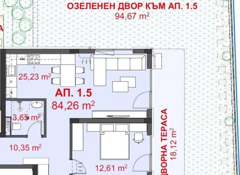 Studio zum Kauf - Erstbezug provisionsfrei 250.000 € 3 Zimmer 115,9 m² 1. Geschoss frei ab 01.10.2026 Chernomorets 8142