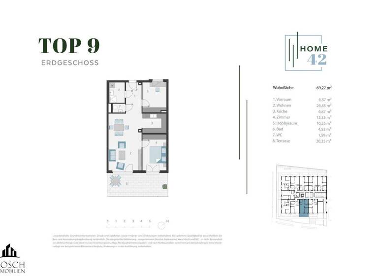 Terrassenwohnung zum Kauf 259.000 € 3 Zimmer 69,3 m² EG Tullnerbach-Lawies 3013