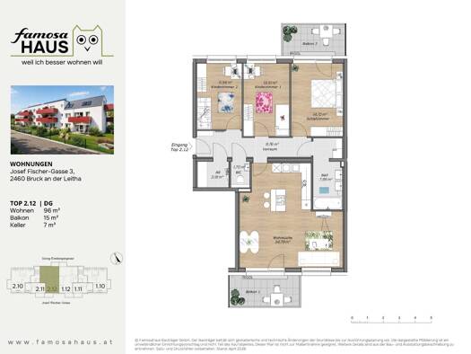Wohnung zum Kauf - Erstbezug provisionsfrei 418.900 € 4 Zimmer 96 m² Josef-Fischer-Gasse Bruck an der Leitha 2460