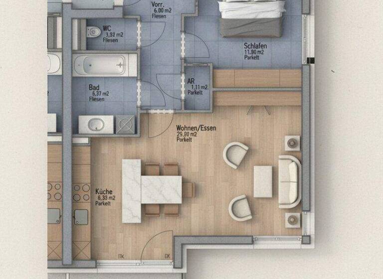 Wohnung zum Kauf 268.000 € 2 Zimmer 57,6 m² frei ab 01.07.2026 Innere Stadt Klagenfurt am Wörthersee 9020