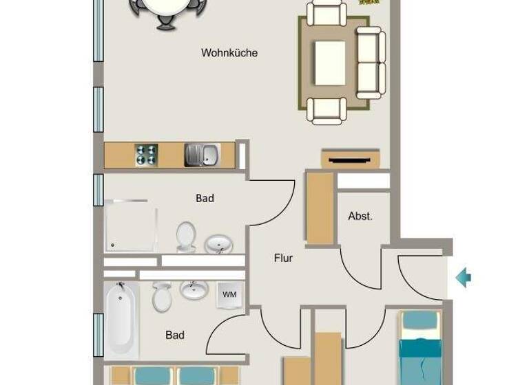 Wohnung zur Miete 1.205 € 3,5 Zimmer 79,8 m² 3. Geschoss frei ab 01.05.2026 Anton-Bruchausen-Straße 13 Wienburg Münster 48147