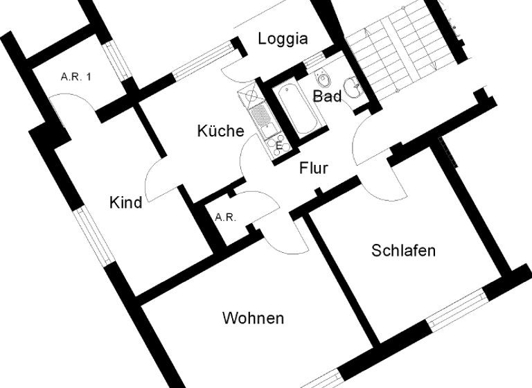 Wohnung zur Miete 489 € 3,5 Zimmer 73 m² 1. Geschoss frei ab 01.06.2026 Eickeler Bruch 132 Wanne-Süd Herne 44652