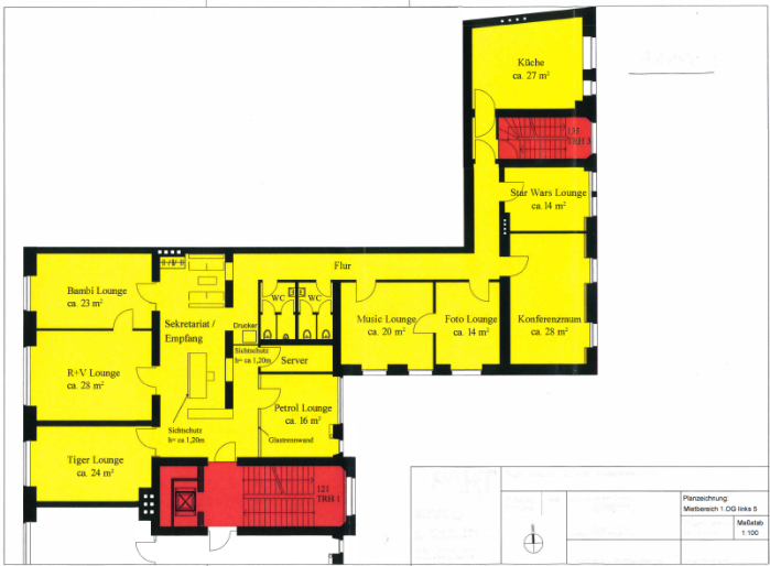 Bürofläche zur Miete provisionsfrei 1.200 € 23 m²<br/>Bürofläche Taunusstraße Komponistenviertel Wiesbaden 65183