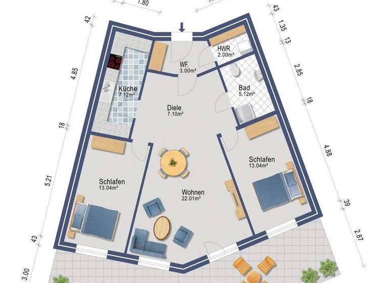 Wohnung zum Kauf 200.000 € 3 Zimmer 78,4 m² EG frei ab 01.06.2026 Schleswig 24837