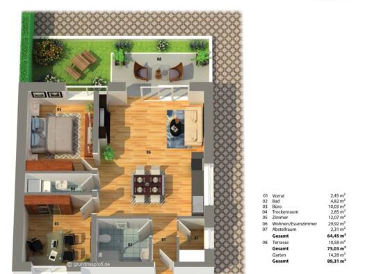 Wohnung zum Kauf - Erstbezug 260.000 € 3 Zimmer 64,5 m² EG frei ab 01.09.2026 Bruck an der Leitha 2460