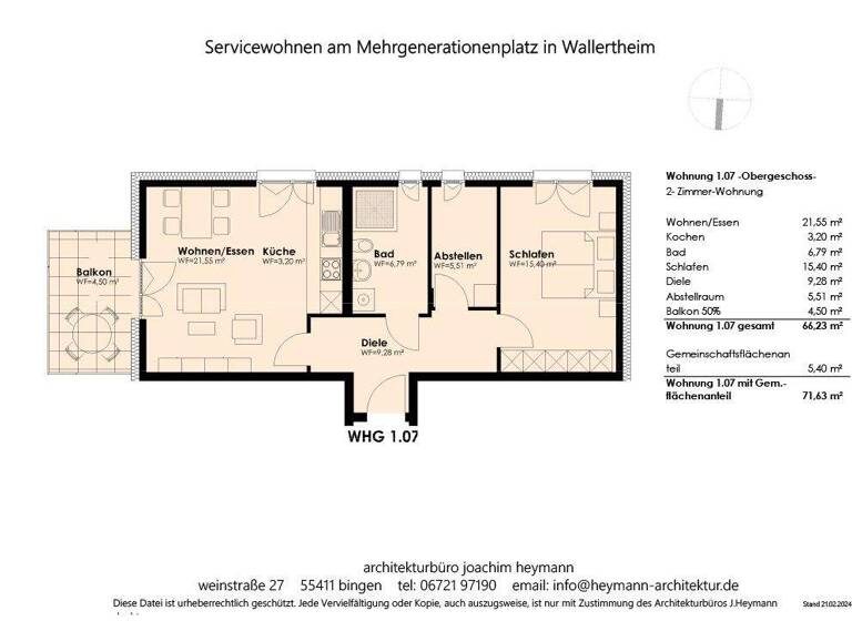 Wohnung zur Miete 910 € 2 Zimmer 72 m² 1. Geschoss Schimsheimer Straße 3 Wallertheim 55578