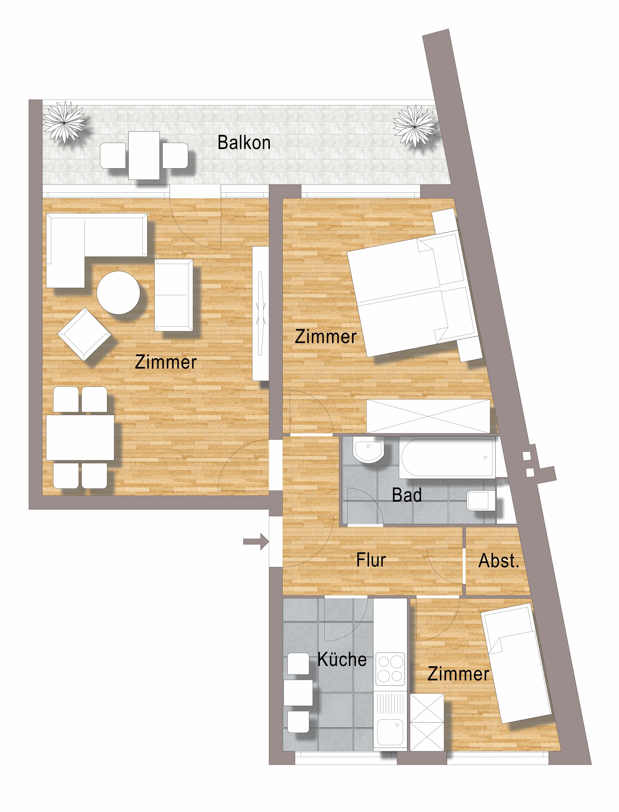 Wohnung zur Miete 740 € 3 Zimmer 61 m²<br/>Wohnfläche EG<br/>Geschoss 01.02.2025<br/>Verfügbarkeit Darmstaedter Landstraße 310 Sachsenhausen - Süd Frankfurt 60598