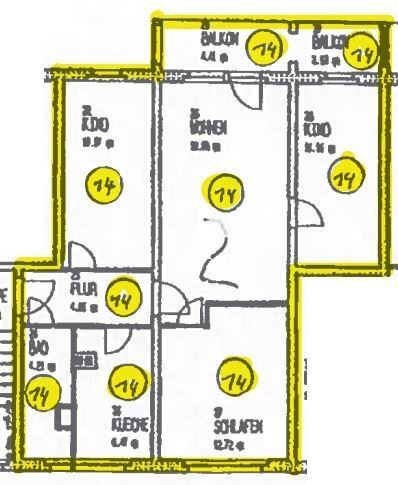 Wohnung zur Miete 305 € 4 Zimmer 72,3 m²<br/>Wohnfläche 1.<br/>Geschoss ab sofort<br/>Verfügbarkeit Würzburger Straße 36 B Sonnenberg 212 Chemnitz 09130