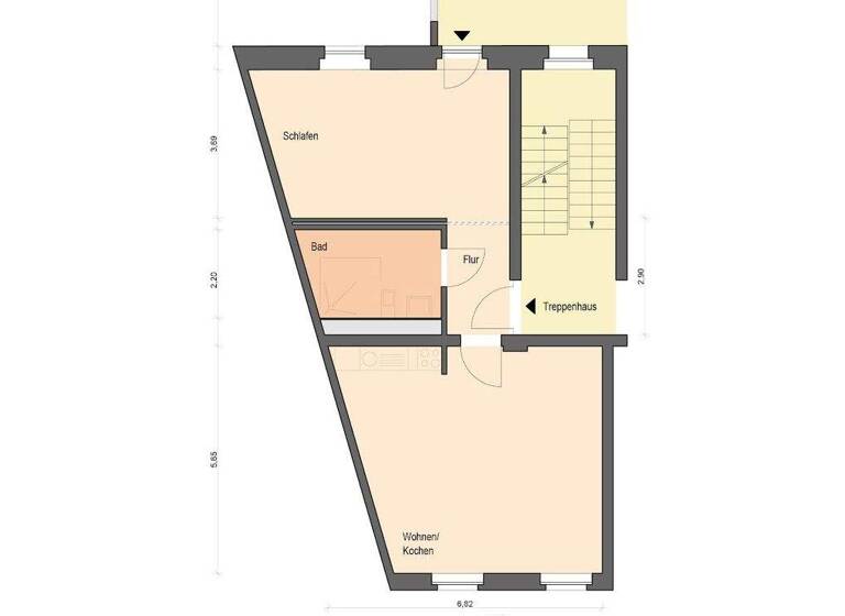 Wohnung zur Miete 477 € 2 Zimmer 70,8 m² 2. Geschoss frei ab sofort Schwedter Straße 25 Prenzlau 17291