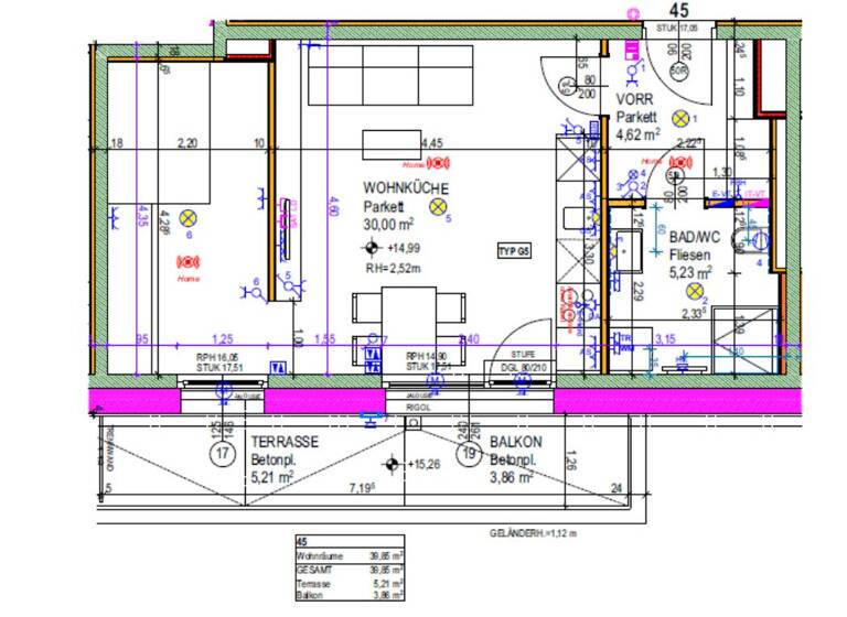 Wohnung zur Miete 666 € 1,5 Zimmer 5. Geschoss frei ab sofort Van-der-Nüll-Gasse Wien 1100