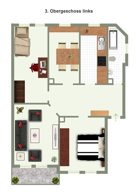 Wohnung zur Miete 1.428 € 4 Zimmer 119 m²<br/>Wohnfläche 3.<br/>Geschoss Am Hagenring Braunschweig 38106