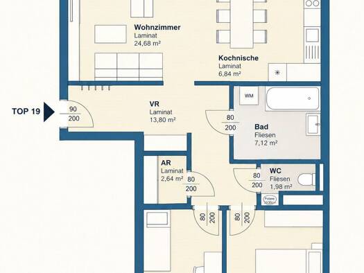 Wohnung zur Miete 630 € 3 Zimmer 96,6 m² Gries Graz 8020