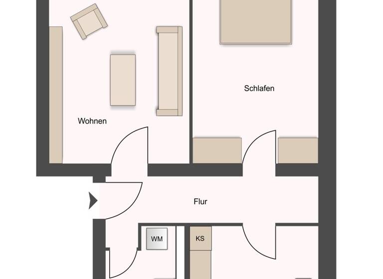 Wohnung zum Kauf 114.000 € 2 Zimmer 52,2 m²<br/>Wohnfläche Möckern Leipzig 04159