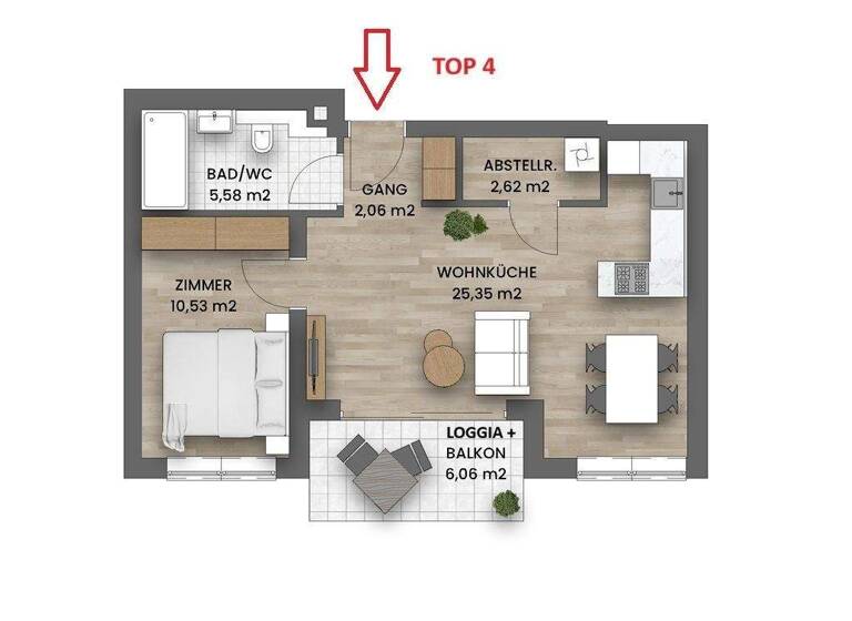 Wohnung zum Kauf 382.000 € 2 Zimmer 46,1 m² Wien 1140