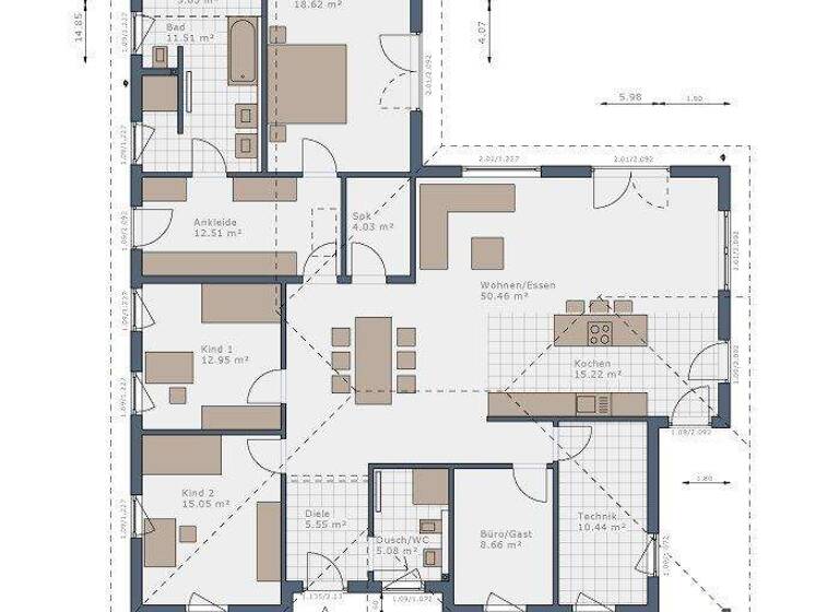 Bungalow zum Kauf provisionsfrei 663.995 € 5 Zimmer 152 m² 599 m² Grundstück Ering 94140