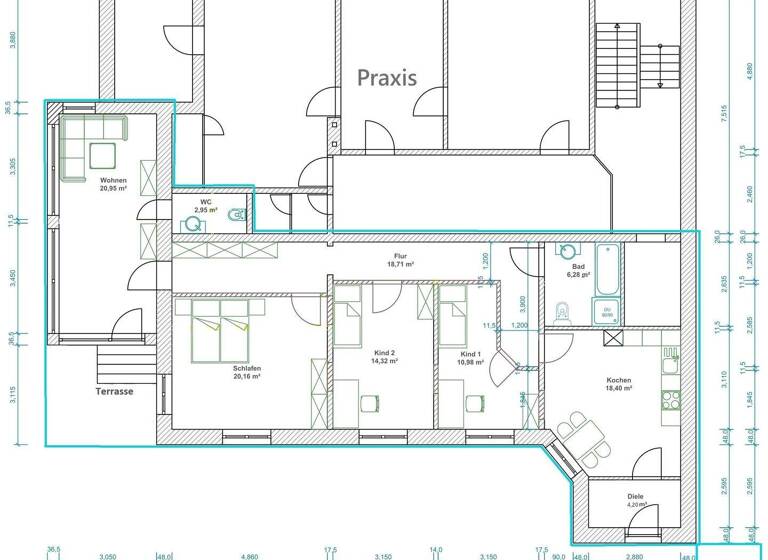 Wohnung zur Miete 1.120 € 4 Zimmer 117 m² frei ab sofort Eisenbahnstraße 18 Güstrow 18273