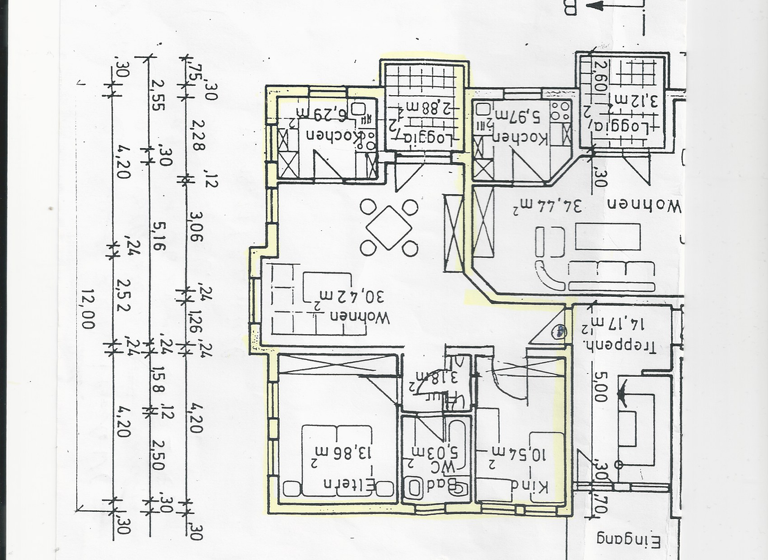 Wohnung zur Miete 800 € 3 Zimmer 72 m² Geschoss 3/4 frei ab 01.07.2026 In den Fensenbäumen 7 Schriesheim 69198